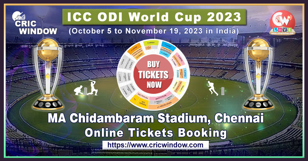 icc odi worldcup MA Chidambaram Stadium tickets booking 2023