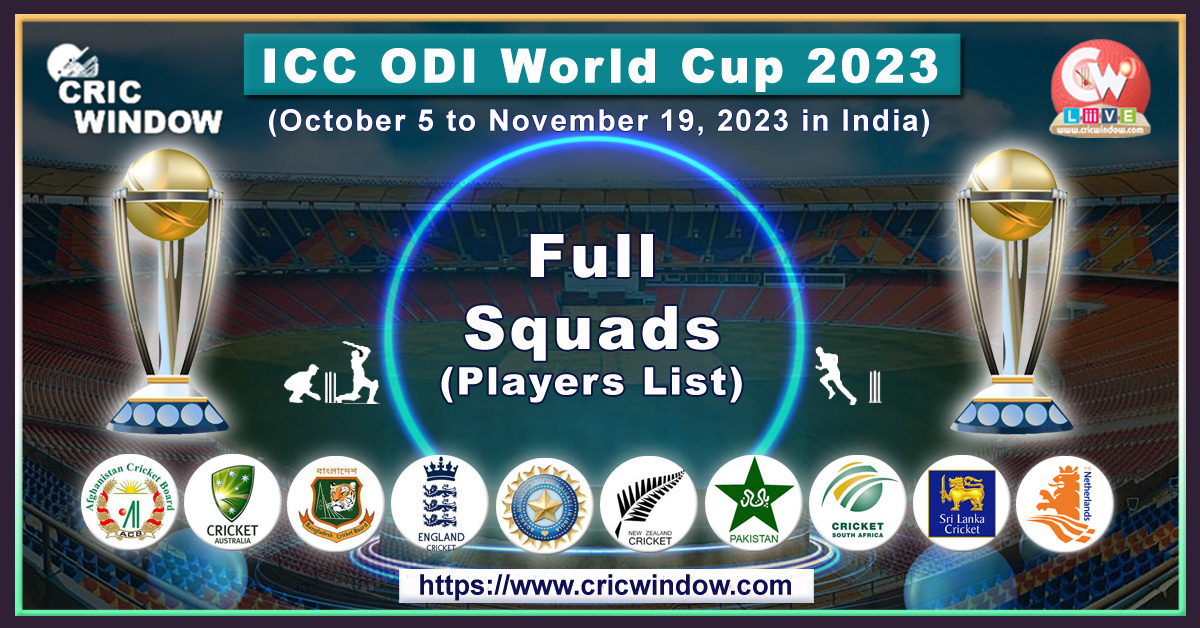 icc odi worldcup squads 2023