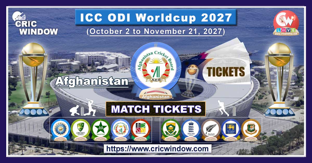 icc odi worldcup afghanistan match tickets booking 2027