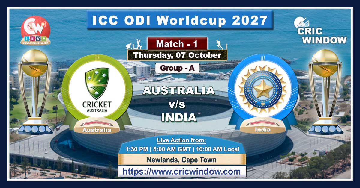 Match 1 : Australia vs India live 2027