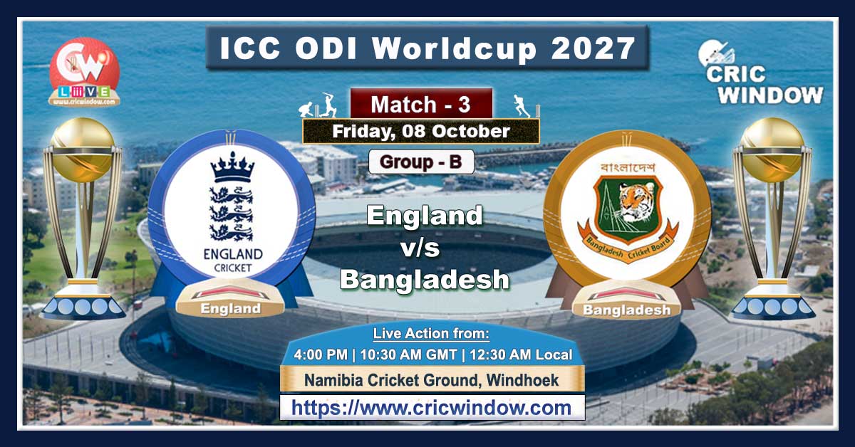 Match 3 : England vs Bangladesh live