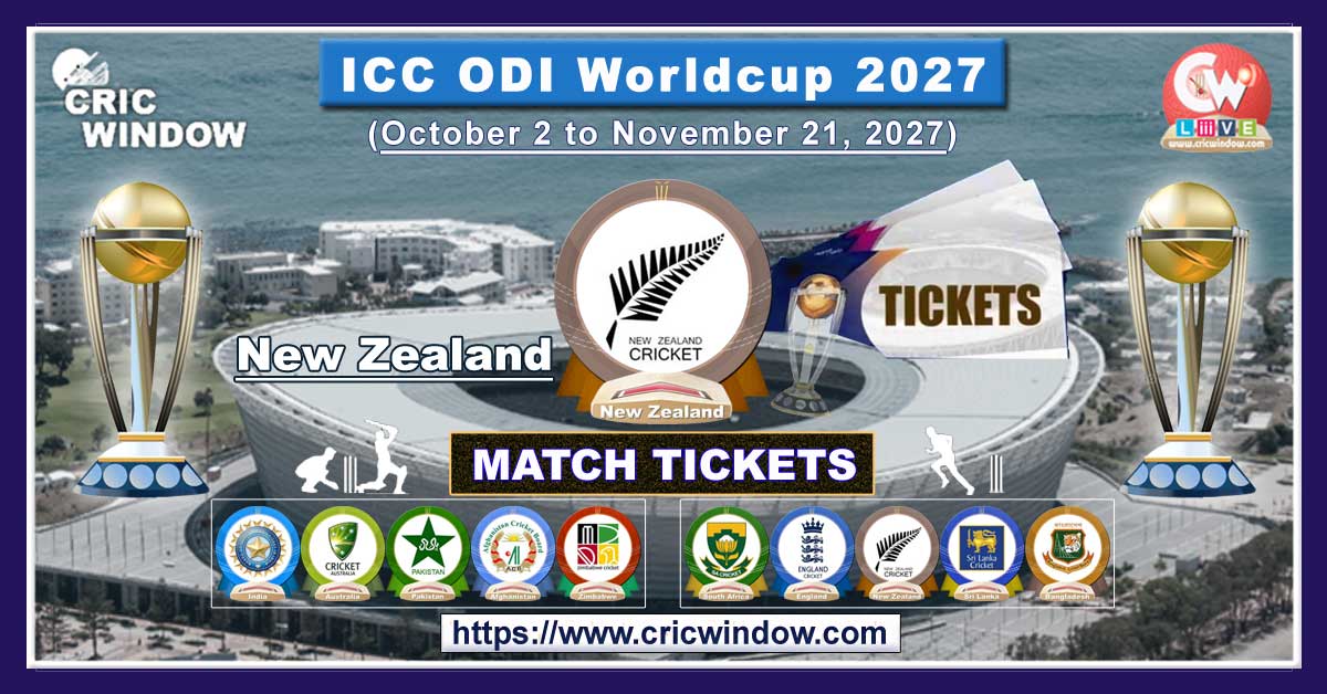 new zealand icc odi worldcup match tickets booking 2027