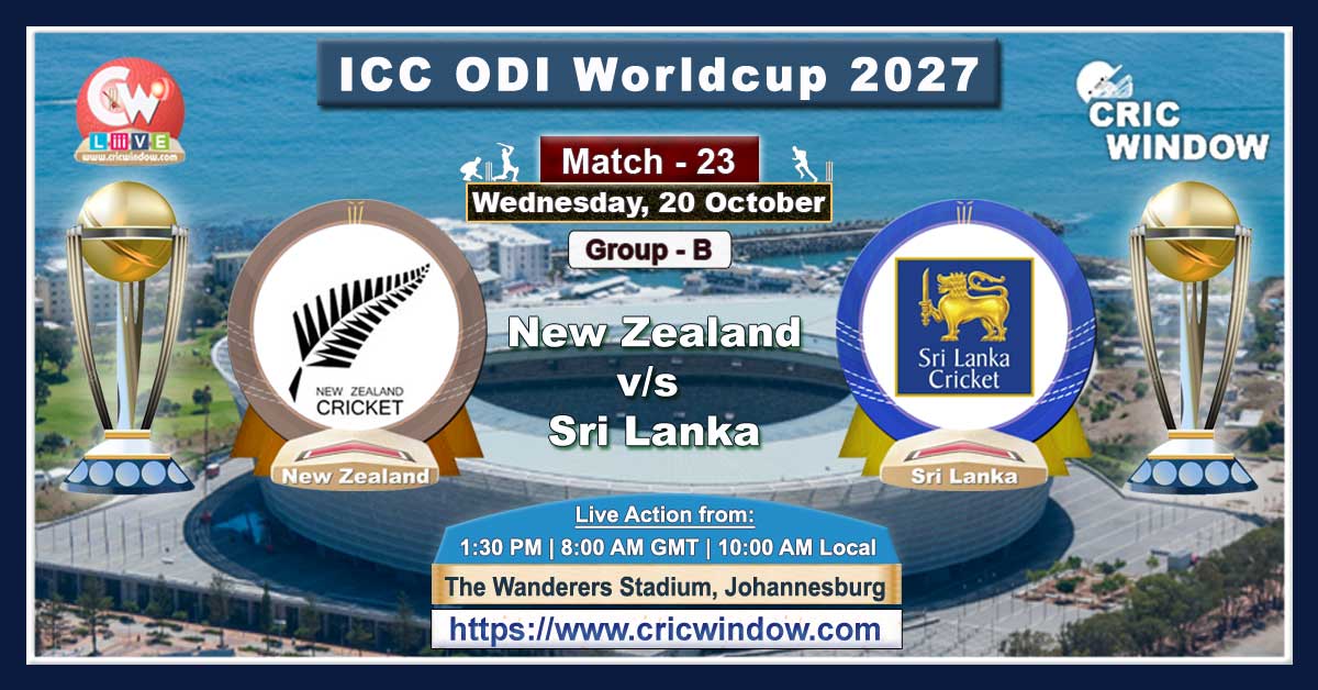 Match 23 : New Zealand vs Sri Lanka live