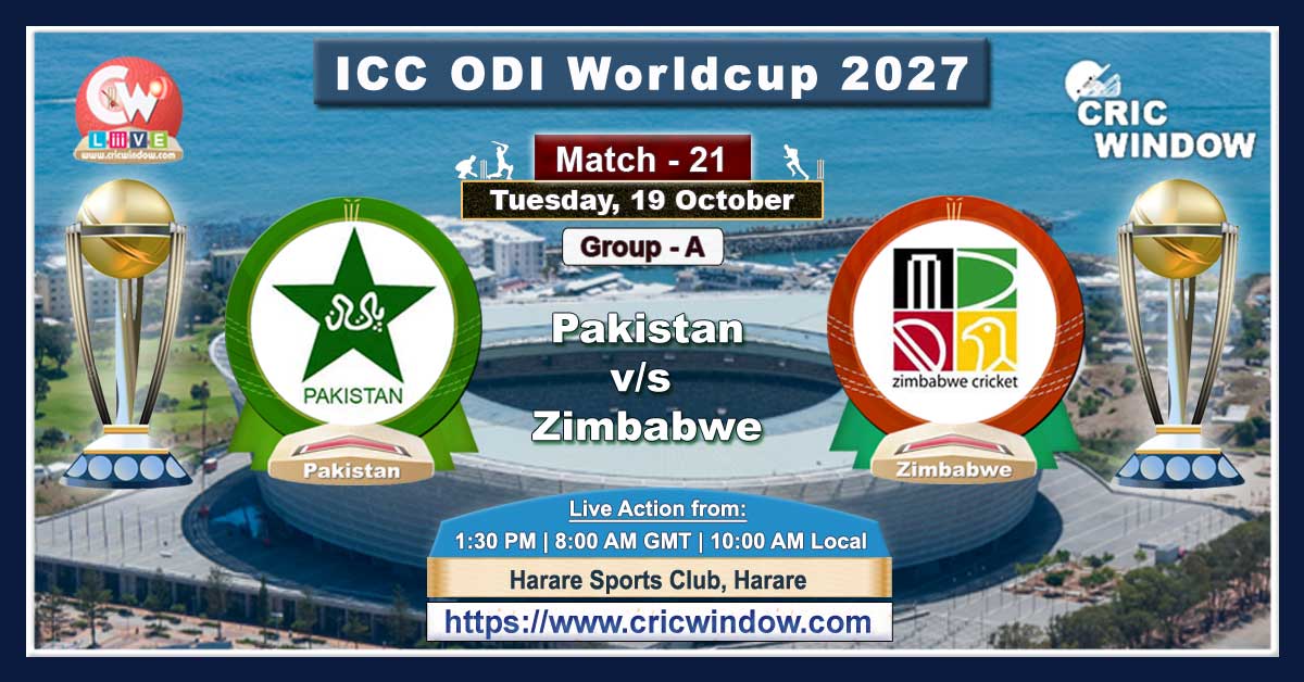Match 21 : Pakistan vs Zimbabwe live
