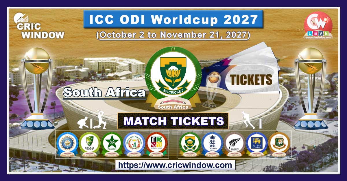 south africa icc odi worldcup match tickets booking 2027