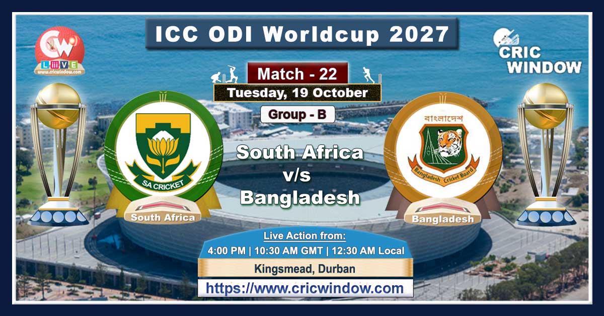 Match 22 : South Africa vs Bangladesh live
