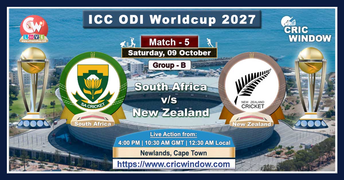 Match 5 : South Africa vs New Zealand live