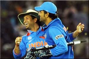 Tendulkar with India 2011 World Cup winner