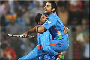 Virat Kohli with India 2011 World Cup winner