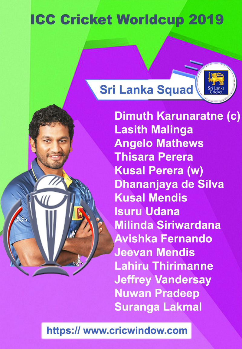 Sr iLanka worldcup squad