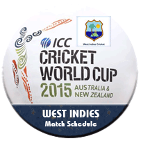 West Indies Schedule ICC Worldcup 2015