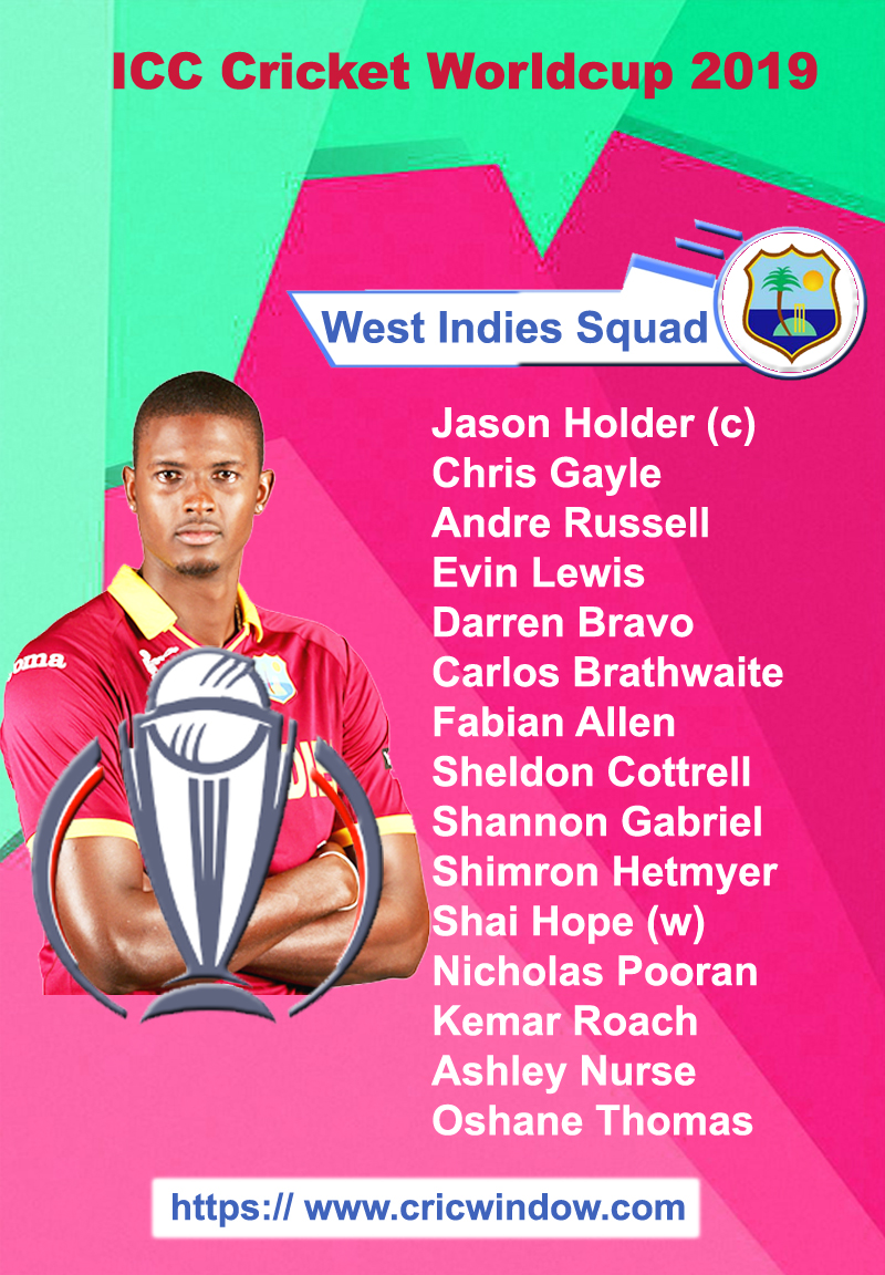 West Indies worldcup squad