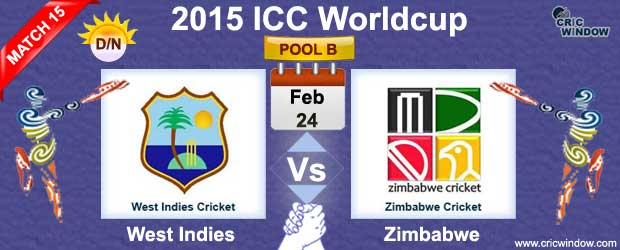 West Indies vs Zimbabwe Match-15