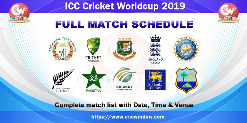 icc worldcup fixtures 2019